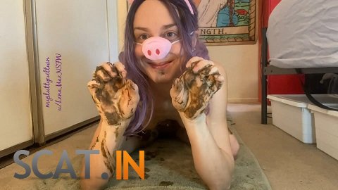 Mysluttyeviltwin - ScatPiggy Loves Dirty Anal, Scat-Eating + Smearing (FullHD 1080p)